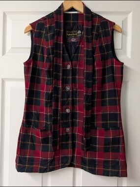 RARE Vintage Highland Queen "Canada’s Olympiana" Wool Vest & Scarf Set